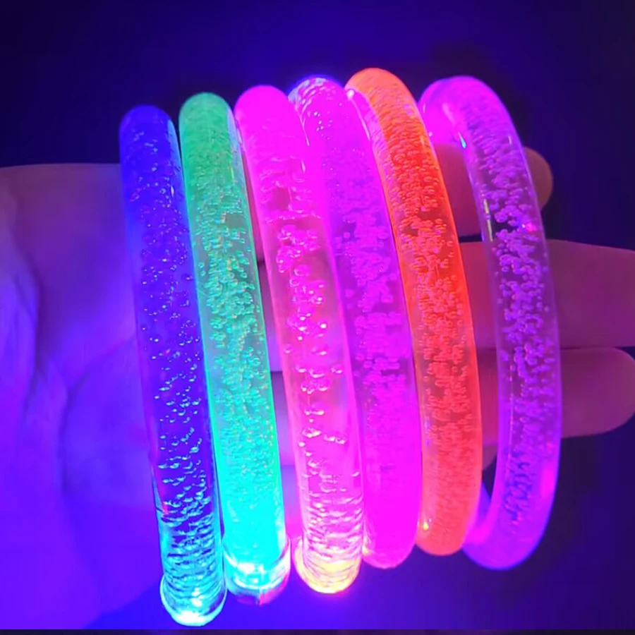 50pcs Flash Dance Bracelets Wristbands LED Flashing Wrist Glow In The Dark  for Halloween Gift pulseras luminosas fluorescentes