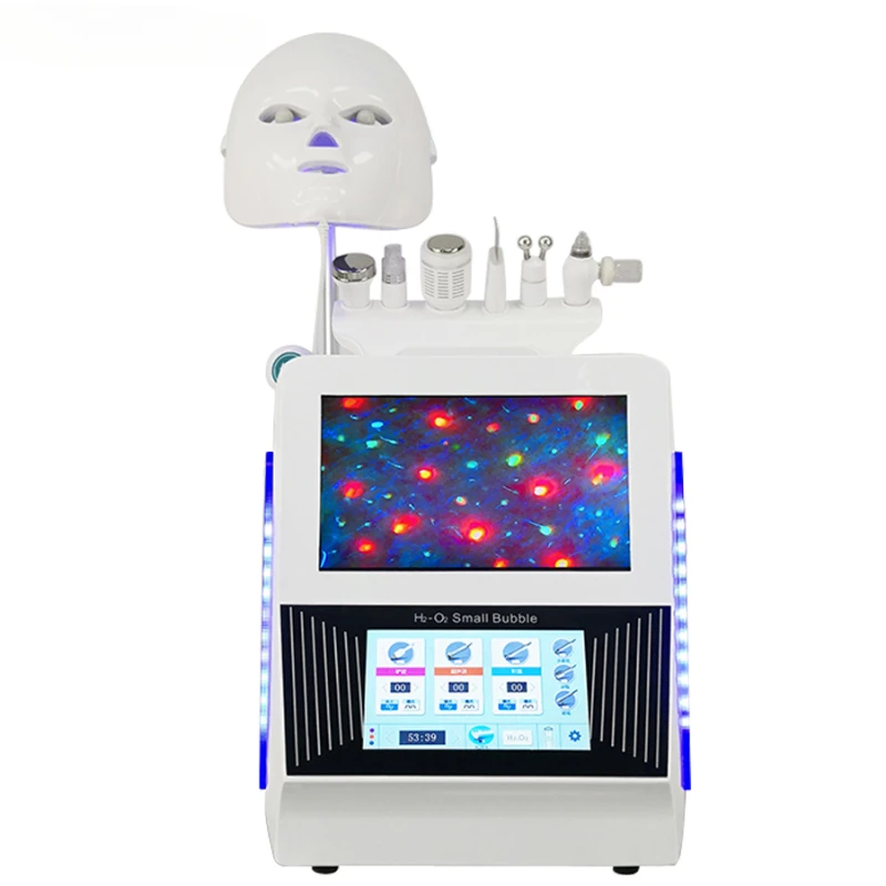 

Dual screen skin analyzer+7 color led mask+ aqua peel 8 in 1 multifunction facial beauty machine