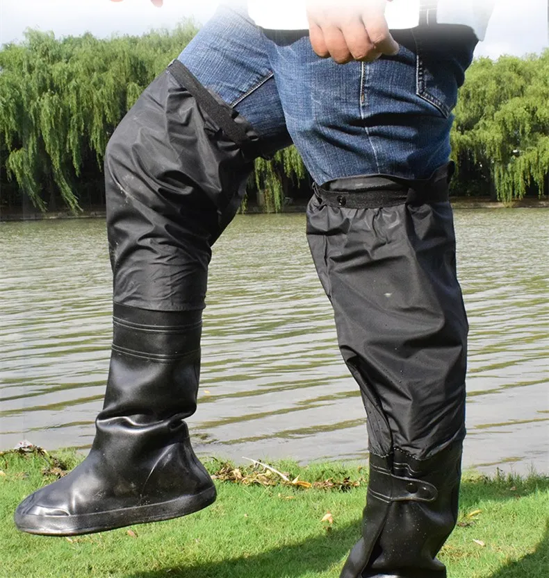 Lengthen Wading Pants Rain Boots Lightweight PVC Waterproof Non-slip Men  Women Outdoor Cycling Hiking Fishing Pants Rain Pants - AliExpress