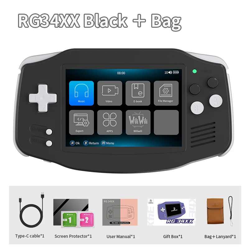 ANBERNIC RG 34XX ハンドヘルドゲームコンソール 3.4 インチ IPS