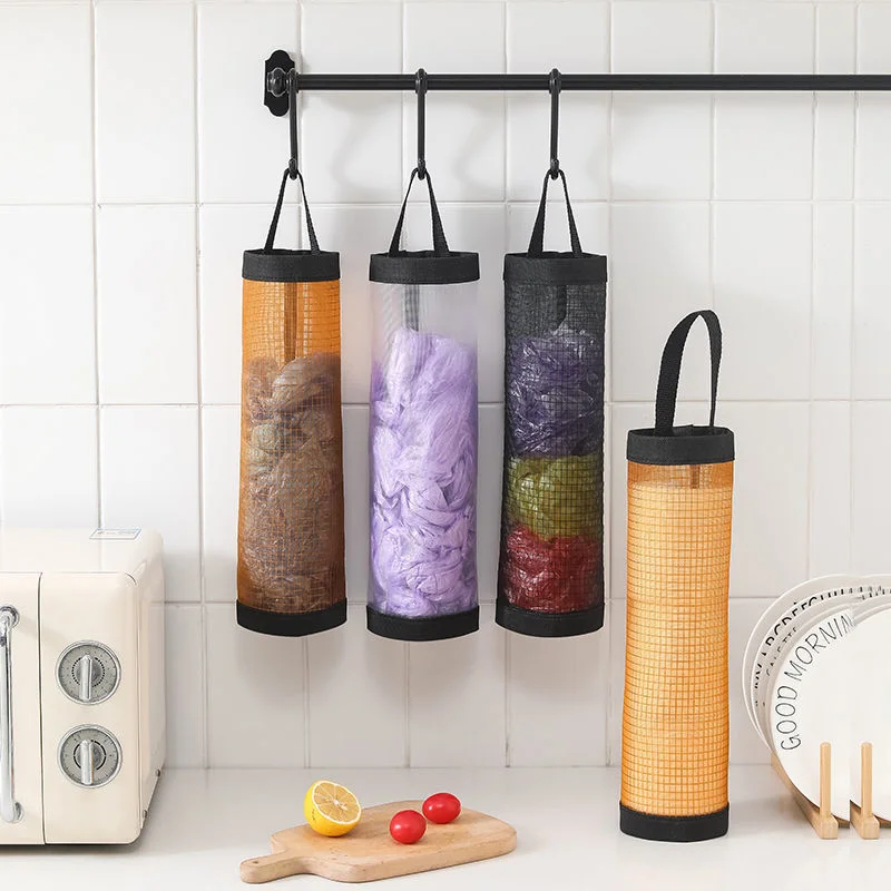 

Kitchen Grocery Bag Home Holder Wall Mount Plastic Bag Holder Dispenser Hanging Storage Trash Garbage Bag Garbage Organizer