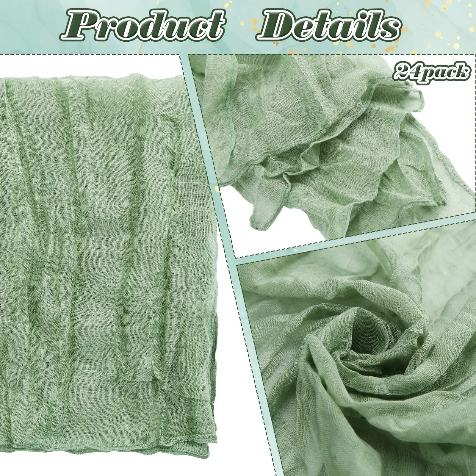 Gauze Table Napkins 12 PCS 20x20 Inch Soft Cheesecloth Wrinkled Dinner Napkins for Weddings Party Reception Anniversary cotton napkins