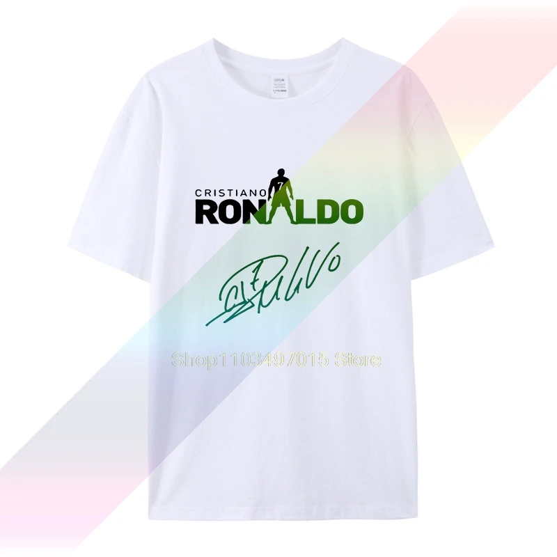 Cristiano Ronaldo Ha Firmato Cr7 Tee Cool T-Shirt Mens O Neck Fashion T-Shirt Fans Gift