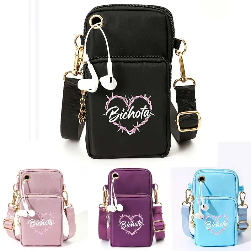 

4 Color Mobile Phone Bag Love Letter Casual One Shoulder Arm Oblique Cross Bag Three Layer Sports Yoga Bag with Earphone Holes