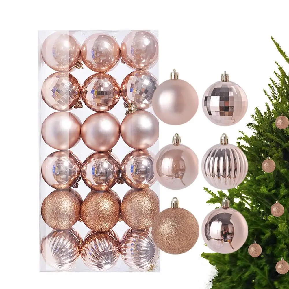 thumbnail image 1 of Adornos de bolas para árbol de Navidad, 36 bolas para árbol de Navidad, 6 diseños, adornos decorativos irrompibles para árbol de Navidad, 1 of 5