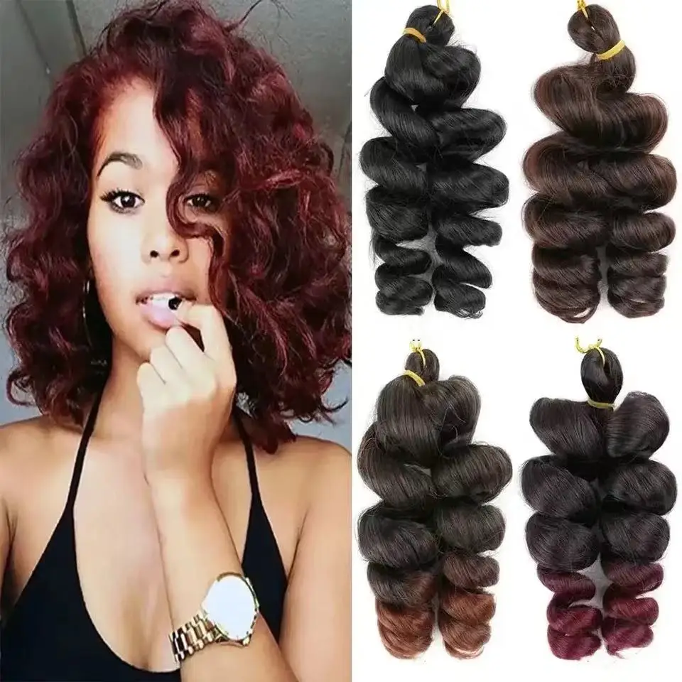 French Loose Roll Synthetic 10 Inch Loose Wave Crochet Hair Pre Stretched Body Wave Woven Hair Water Women's