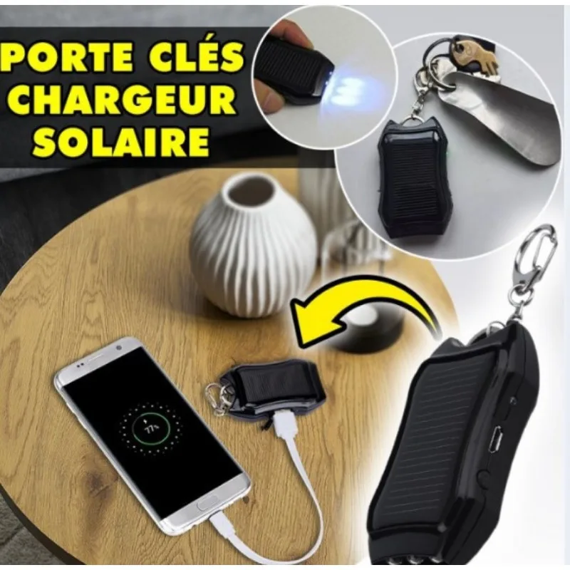 

1200MAH Mini Solar Power Bank Key Chain External Battery Fast Charge Portable Auxiliary Battery Powerbank for Mobile