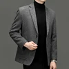 Men Cashmere Blazers Gray Coffee Black Sheep Wool Suit Jackets Slim Fit Design Middle Class Outfit Old Money Style Clothes 2024 5