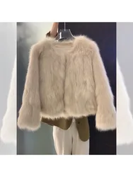 Women's Coat Women's Medium Long Fox Fur Young Style Imitation Mink Plush Coat 2023 Winter New Fur Jacket Woman Clothing