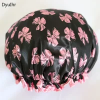 Adult Double Thicken Waterproof Shower Cap Makeup Bathing Headgear Kitchen Dustproof and Oil-proof Hair Cap and Shower Cap 1