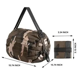 Eco-Friendly Foldable Waterproof Handbag - Large Capacity Travel Tote (Camo Coffee)