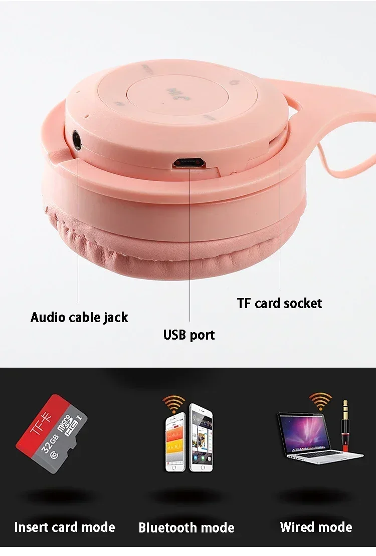 Wireless Bluetooth Headphones With Noise Reduction For Children_voghion.com