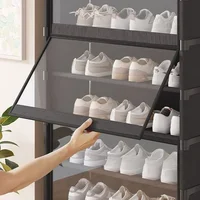 Shoe Rack Multilayer Shoe Cabinet Dustproof Transparent Design Small Spaces Spacious Storage Organizer Shelf for Shoes Storage 5