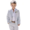 Linen Boys Suits For Beach Wedding Clothing Kids Birthday Party Formal Outfits Sets 2 Piece Children (Jacket +Pants) 2