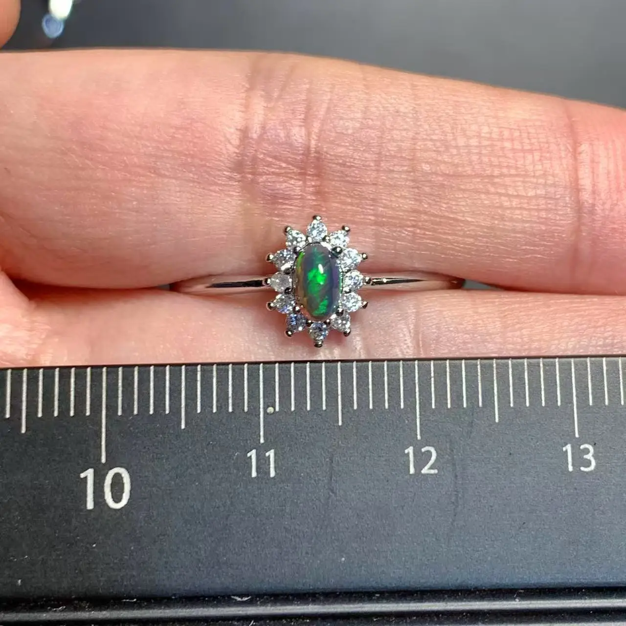 Authentic SMALL 5*3MM Natural Black Opal Ring for Daily Wear Female Stone Jewelry Gift Wholesale High Quality Vintage Fine