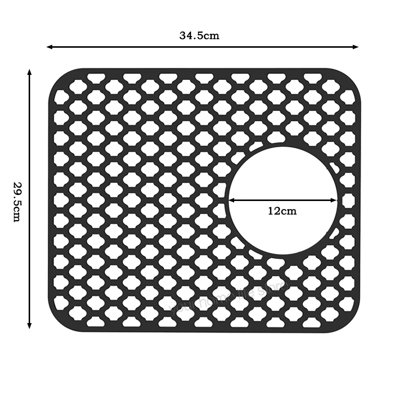 VELOVYO Séparateur D'évier Tapis De Selle D'évier De Cuisine à Ventouse Forte Sans Odeur Et Sans Tache, Super Doux, Ultra Fin Et Durable (1 Pièce, Noir