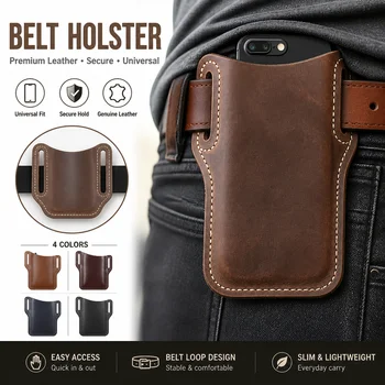 Fondina Porta Telefono in Pelle da Uomo, Marsupio da Cintura, Borsa da Corsa, Portafoglio da Viaggio, Custodia con Anello in PU