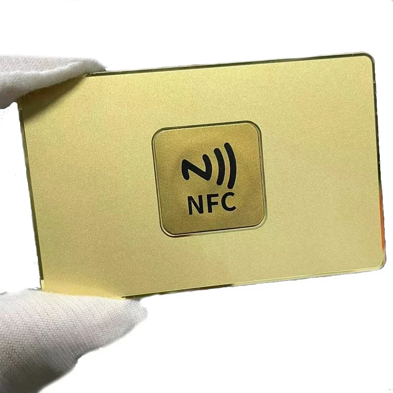 베스트셀러 맞춤형 레이저 각인 골드 미러 NFC 메탈 명함 인쇄 가능 NFC ..