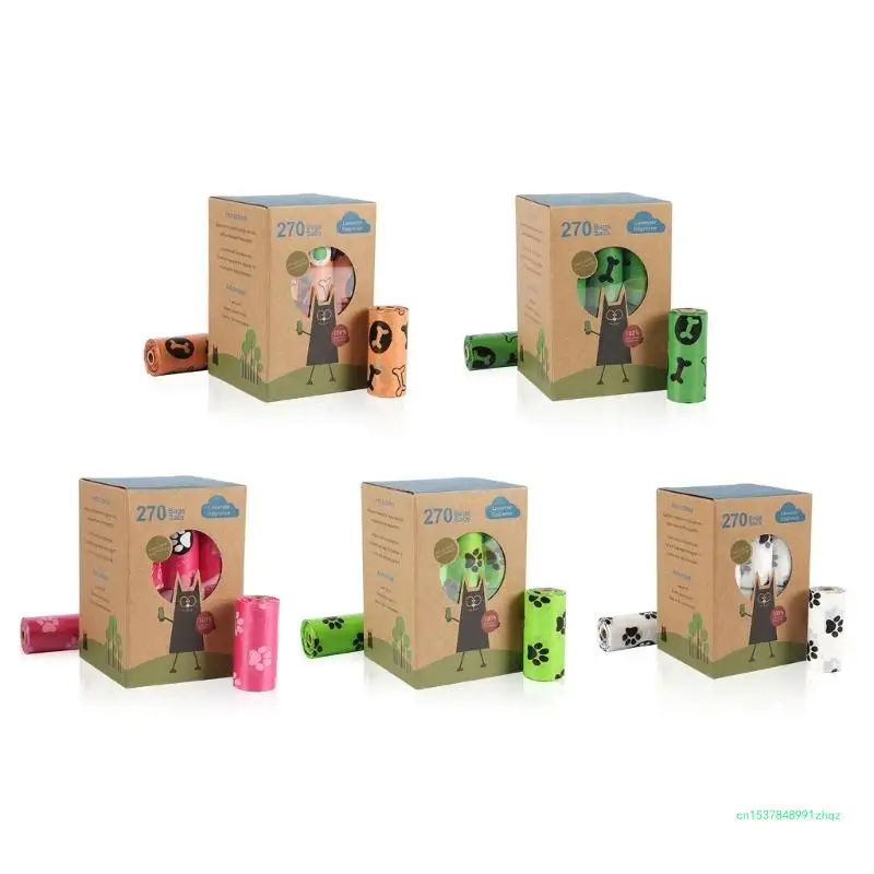 

Биоразлагаемые мешки для мусора для собак. Экологичные мешки для собачьих какашек, 270 шт.