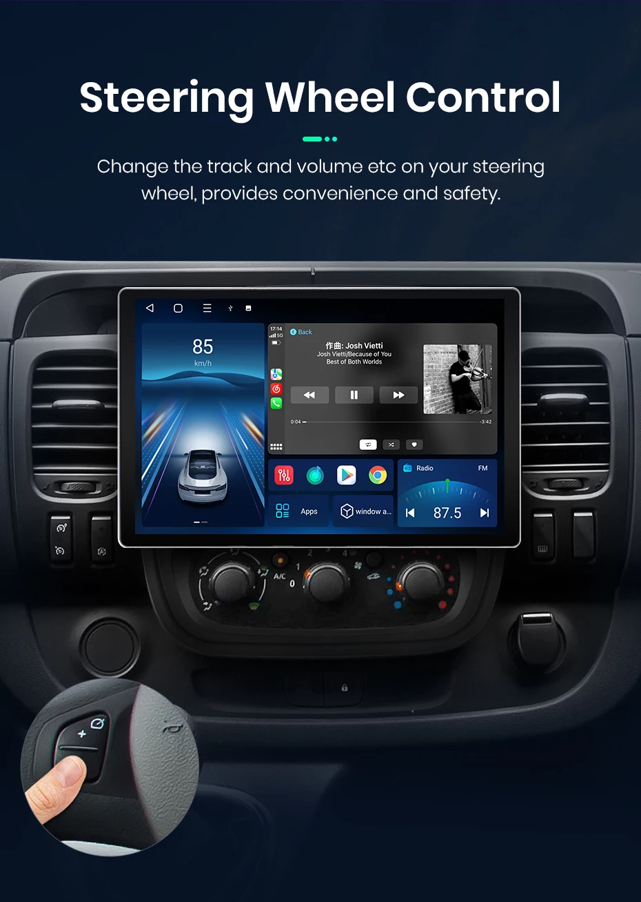 Junsun x7 max 13.1 "2k drahtloses Carplay Android Auto Autoradio für Renault Trafic 2016-2018 Multimedia Autoradio – Detail 24