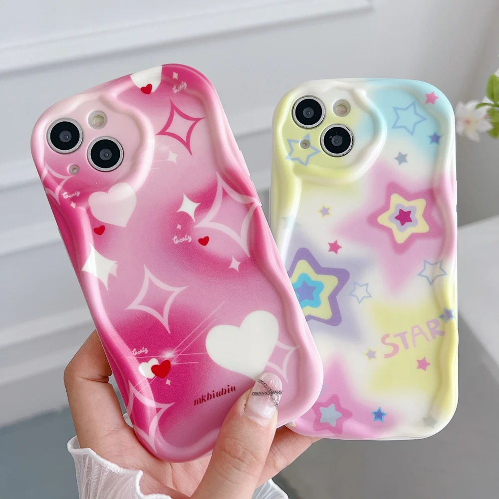 Colorful Stars And Love Pattern Phone Case For Iphone Models_voghion.com