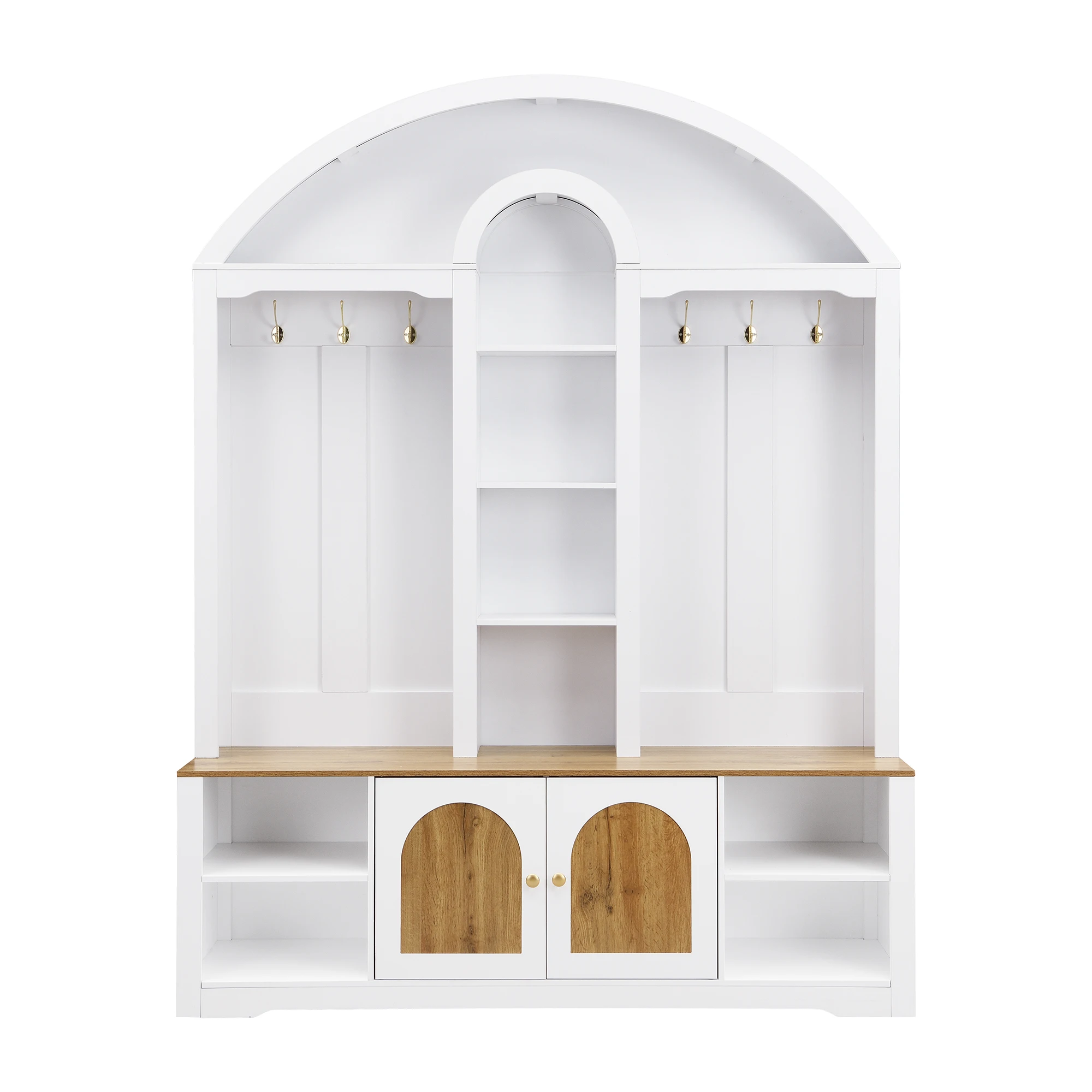Multifunktionaler Kleiderschrank/Eingangsbereichsschrank mit Schuhregal, Regalen und Haken. Kleiderschrank – ein Kleiderschrank aus robustem MDF mit – Detail 23