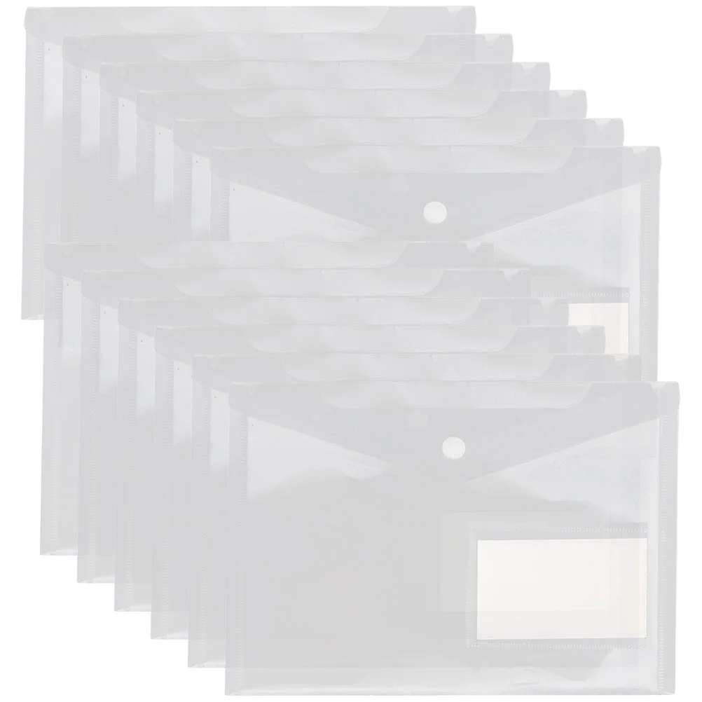 

12 Pcs Button File Bag School Supplys Paper Container Snap Folder Storage Office+supplies Document