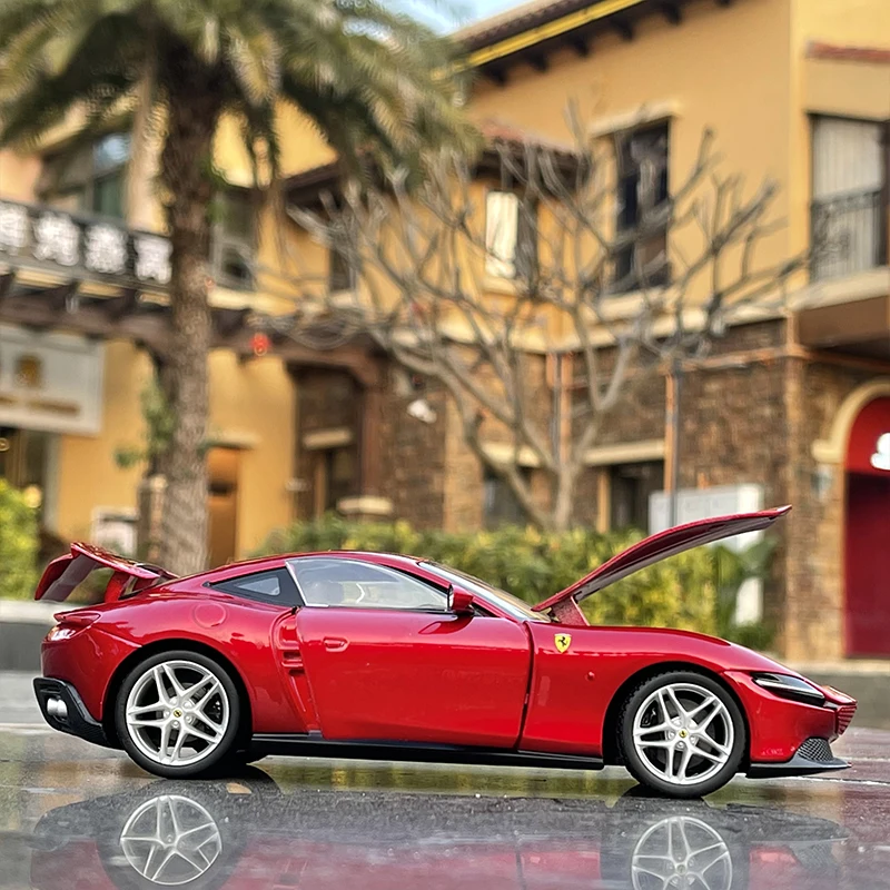 Bburago 1/24 Ferraris ROMA 합금 레이싱 카 모델, 다이캐스트 금속 장난감, 슈퍼 스포츠카 모델, 시뮬레이션 컬렉션, 어린이 선물