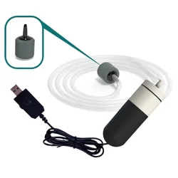 Portable USB Silent Air Pump for Aquariums - Mini Oxygenator & Aerator Accessory (A - Adjustable Speed)