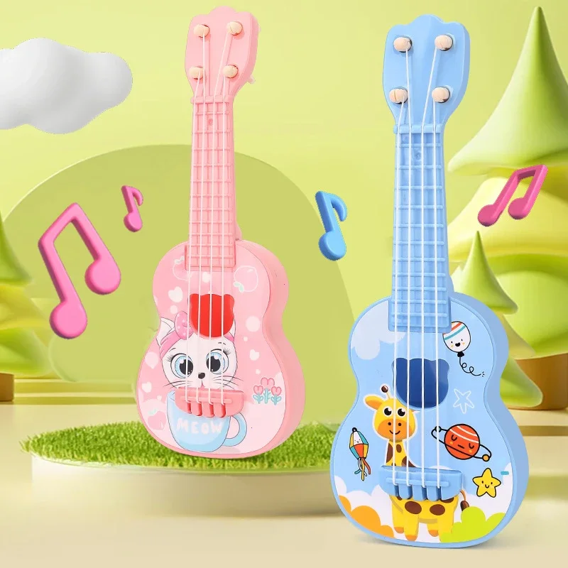 Ukulele Kids Guitar Toy Girl Boy Beginners Mini Guitar Instrument Can Play Music Simulation Toy Birthday Gift 2