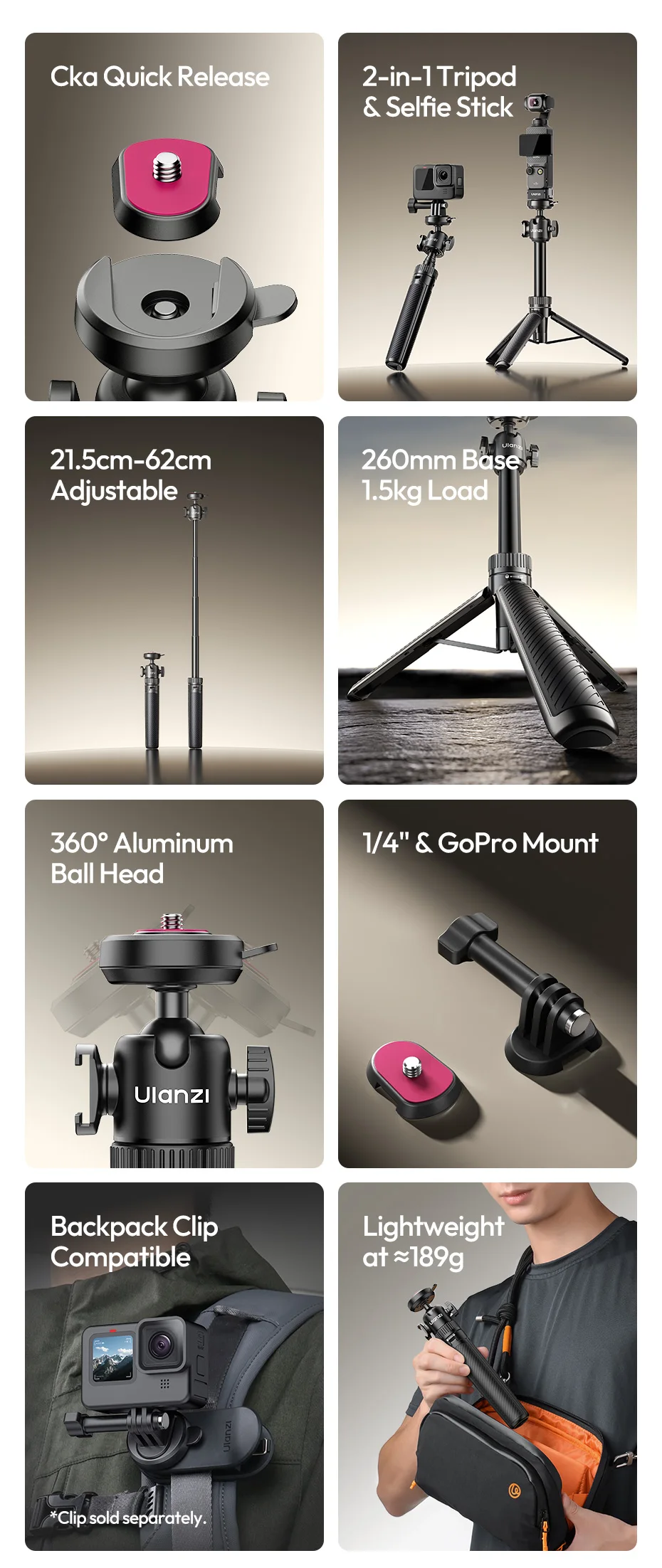 Ulanzi MT90 Cka Quick-Release Tripod