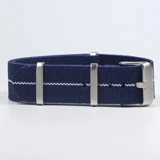 Bi-Color French Parachute Nylon Elastic Watch Strap - Military Style Bracelet
