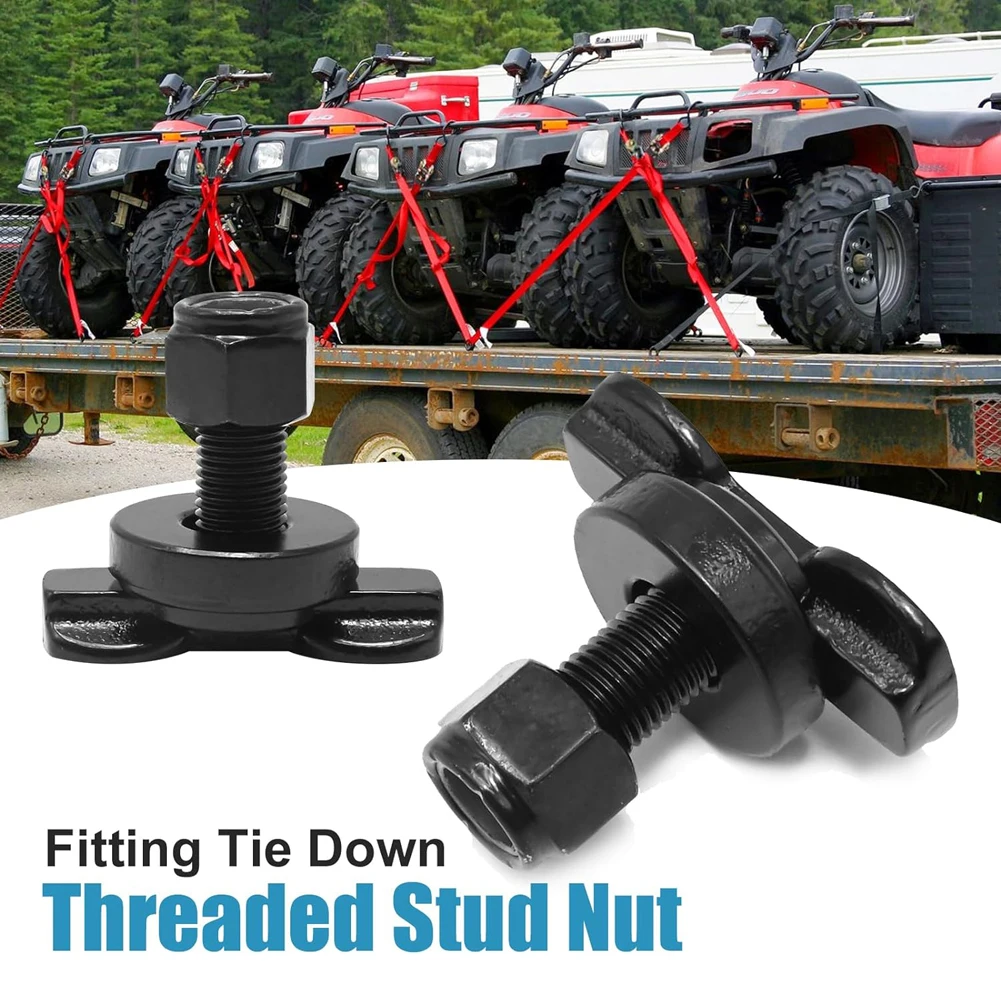 8Pcs Threaded Stud Fitting Used with L Track Rail Threaded Rail Stud Nut Steel L Track Threaded Stud for Truck Bed Pickup RV ATV