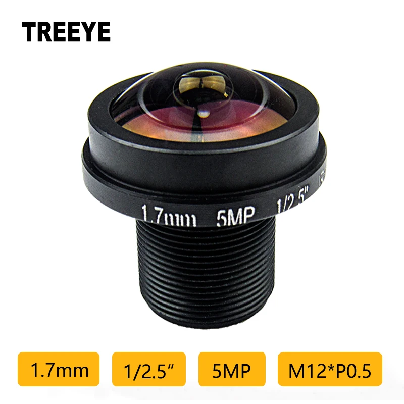 Objectif Fisheye HD 5MP M12 1.7mm Grand Angle pour Caméra Surveillance