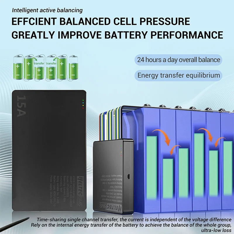 4A/10A/15A/20A Smart Active Balancer 2-24S Lifepo4 / Li-ion/ LTO Battery Equaliz