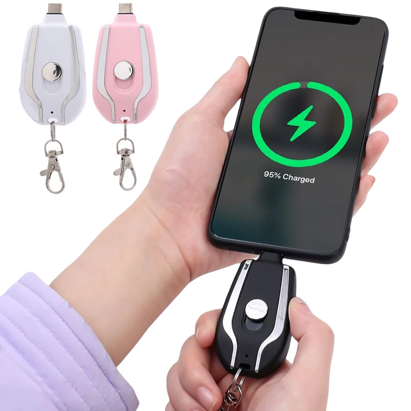 Car Mini Keychain Power Bank Typec Portable External Battery Charger