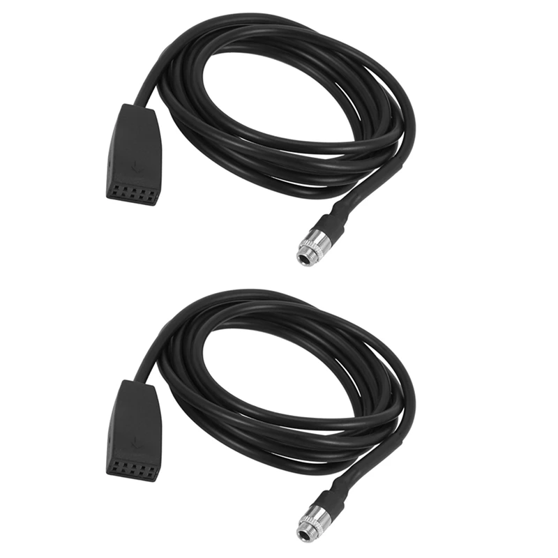 2X Di Alta Qualità Nero 10 Pin 3.5 Mm Presa Jack Auto Usb Aux In Cavo Adattatore Per Bmw E39 E53 Bm54 X5 E46