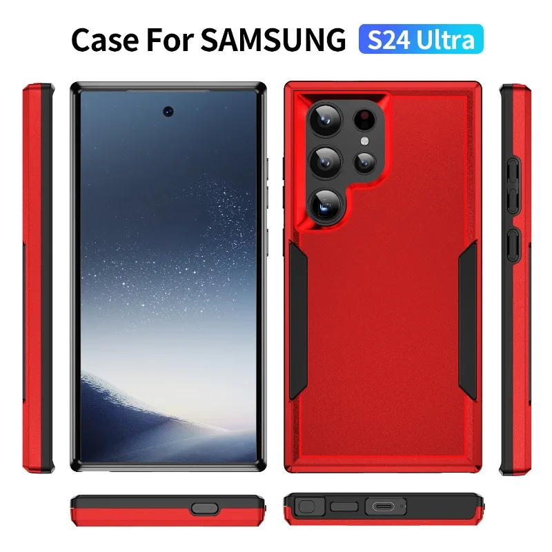 Coque de téléphone portable antichoc de luxe en TPU + PC souple et rigide avec double protection pour Samsung S24 23 22 21Ultra_voghion.com