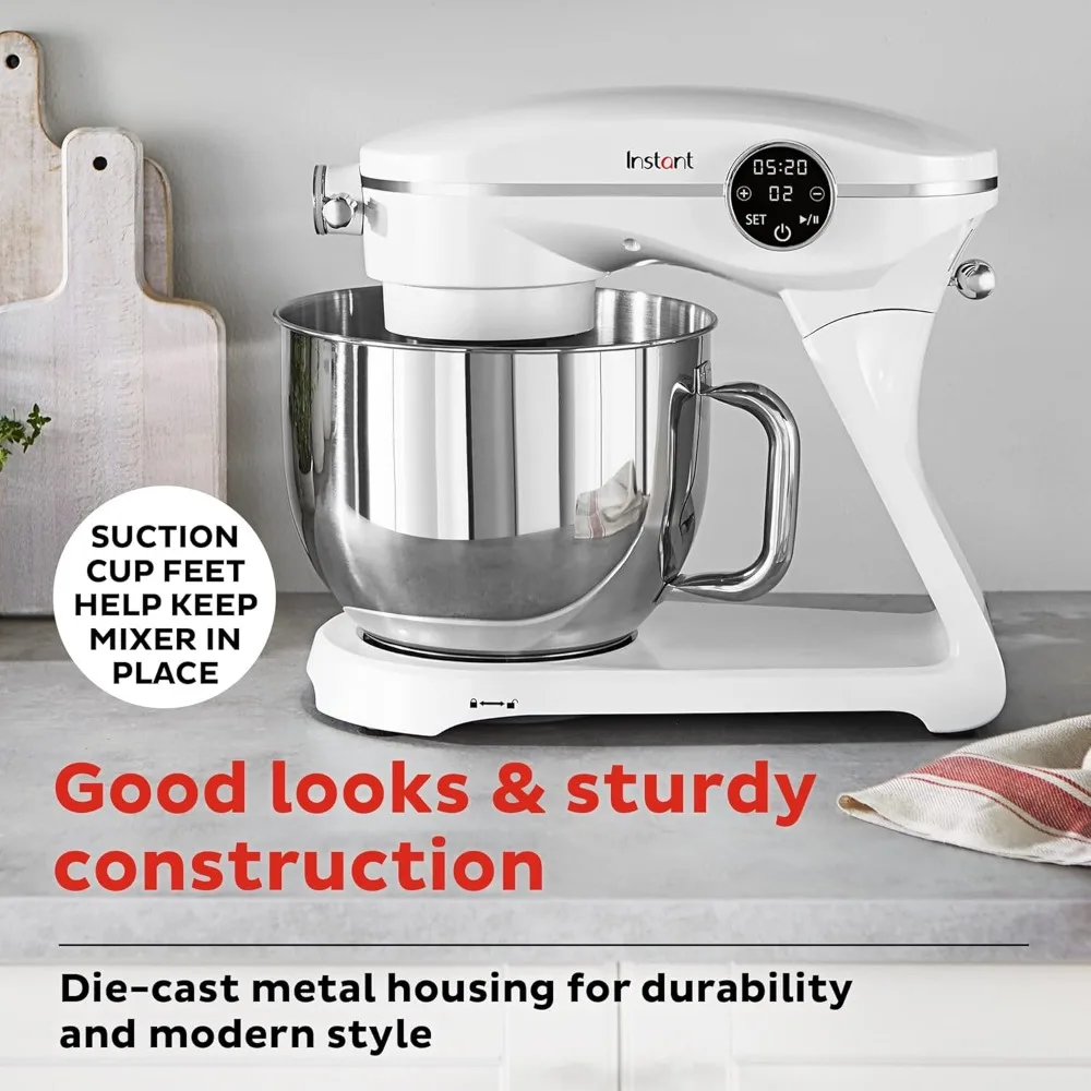 Stand Mixer Pro,600W 10-Speed Electric Mixer with Digital Interface,7.4-Qt Stainless Steel Bowl,Dishwasher Safe Whisk 4