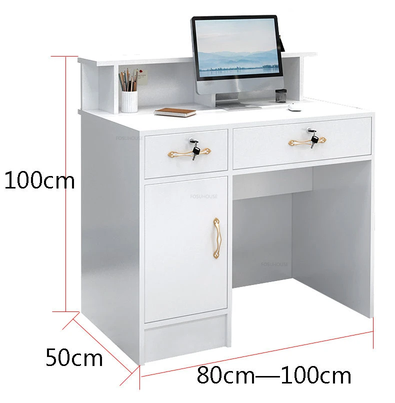 Description Picture 5 of itemModern Minimalist Beauty Salon Reception Desks Shop Small Counter Clothing Barber Shop Office Front Desk Bar Table Cash Register