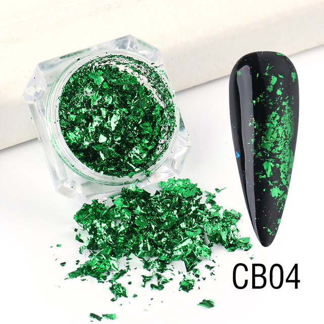 Box Gold Glitter Flakes Irregular Aluminum Foil Sequins For Nails Chrome Powder Winter Manicure Nail Art Decorations LY1858-1