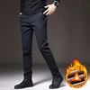 Winter Fleece Warm Men's Brushed Fabric Casual Pants Outdoors Business Thick Velvet Cotton Flocking PlushTrousers Male 28-38 3