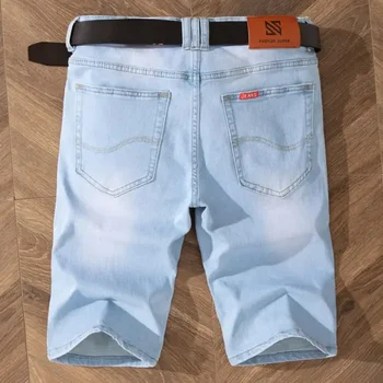 2025 Summer Brand Stretch Thin Bermuda Masculina Cotton Denim Jeans Jorts Men Knee Length Soft Ropa Hombre Shorts 1