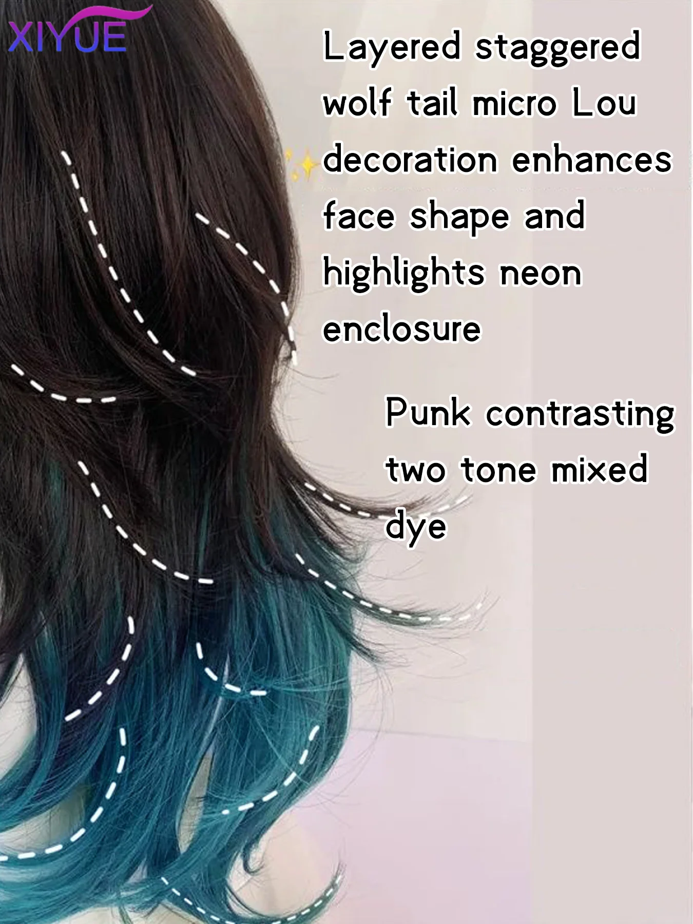 Green Black Wig Female Headband Body Wavy Rose Hair Net Models in French Bangs High Level Simulation Hair Wig 가발