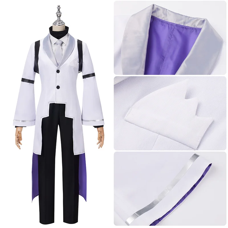 

Unisex Bungou Stray Dogs 4Th Season Sigma Cosplay Costume and Wig Set Uniform Suit Halloween Carnival Party for Men Girl
