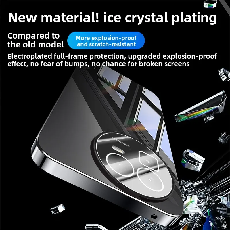 Premium Electroplating Ice Crystal Anti-Drop Shockproof Phone Case with Lens Protector