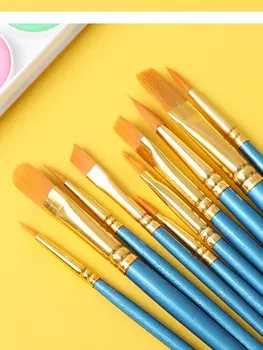 10 шт./упаковка набор кистей для рисования художественная кисть для рисования акриловая акварель маслом профессиональный набор для рисован...