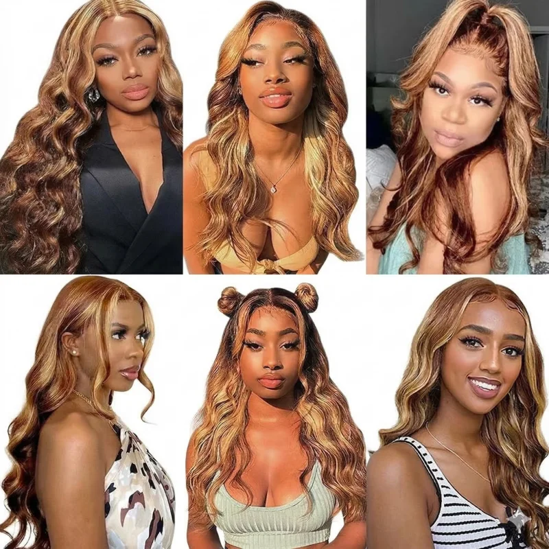 30 40 50 Inch Ombre Body Wave Human Hair Bundles Highlight Human Hair Unprocessed Blonde Raw Hair Bundle Weave Extensions 6