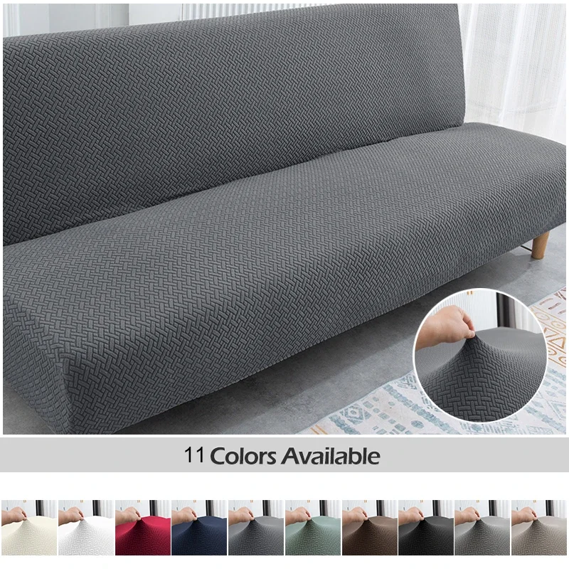 

2023 New Jacquard Sofa Bed Cover Stretch Sofa Cover Without Armrests Non-slip Straight Sofa Slipcover For Living Room Home Hotel