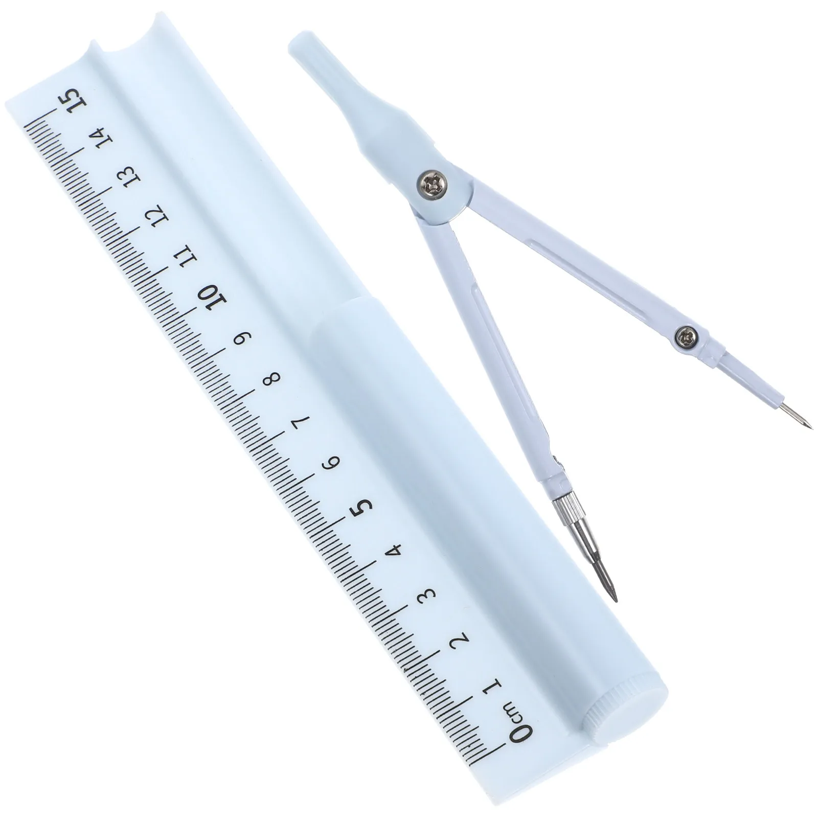 전문가용 컴퍼스 펜 자 세트, 파란색 플라스틱 금속 구조, 정밀 도면 원형 측정 도구 (학생 및 예술가용)